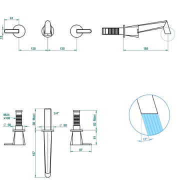 MÉTAMORPHOSE - Wall mounted basin mixer by THG Paris - view 3